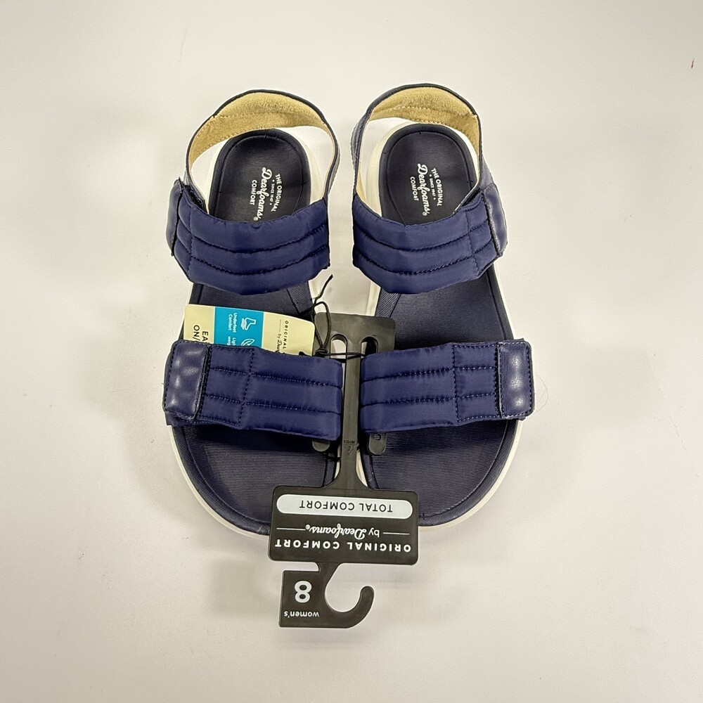 NWT Total Comfort Dearfoams Women’s Navy Sandals Easy On Off Size 8